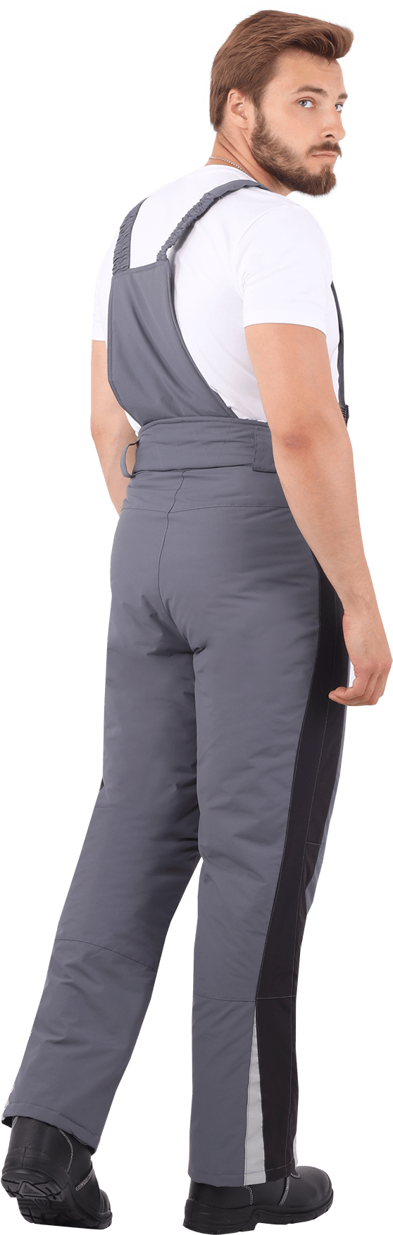 Брюки мужские ХАЙ-ТЕК от пониженных температур воздуха и ветра, механических воздействий и ОПЗ, серый/черный Брю 307