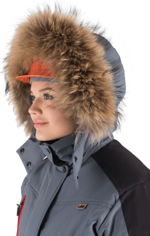 Куртка женская ХАЙ-ТЕК от пониженных температур воздуха и ветра, механических воздействий и ОПЗ, серый/красный/черный Кур 669