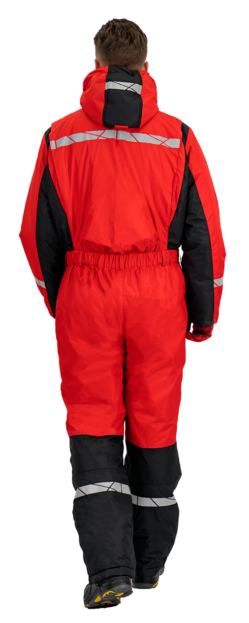 Комбинезон мужской ПИЛОТ от пониженных температур, механических воздействи и ОПЗ, цв. красный-черный Ком 019