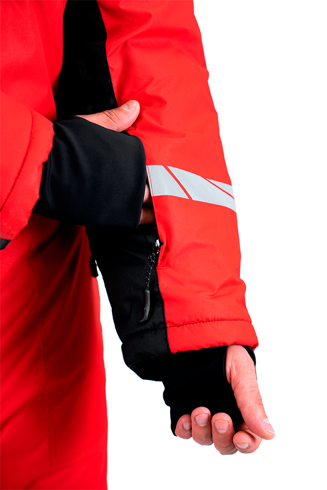 Комбинезон мужской ПИЛОТ от пониженных температур, механических воздействи и ОПЗ, цв. красный-черный Ком 019