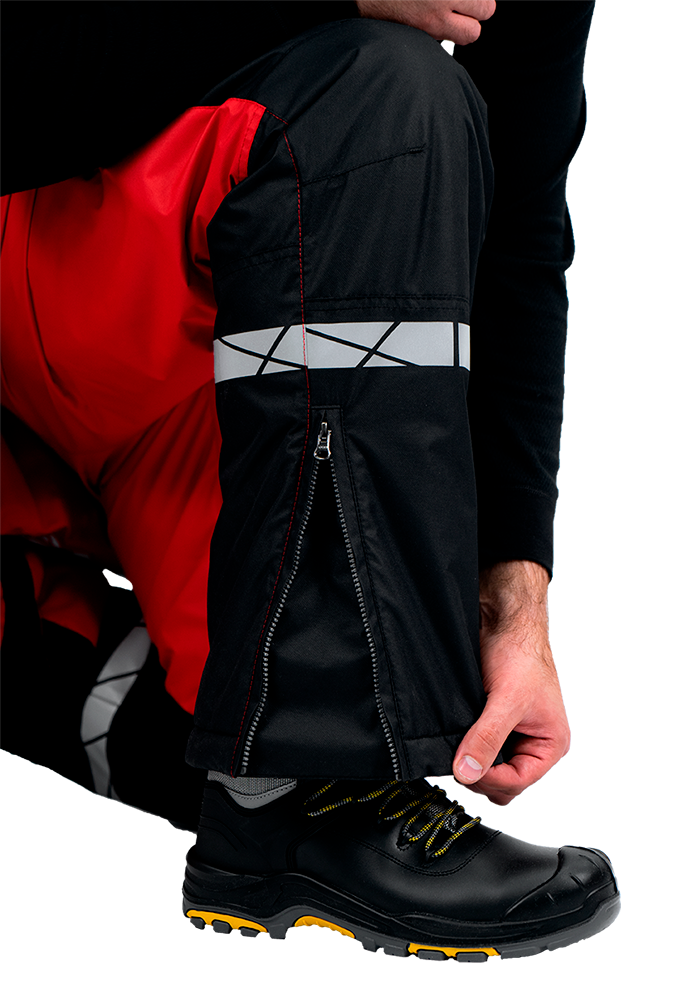 Комбинезон мужской ПИЛОТ от пониженных температур, механических воздействи и ОПЗ, цв. красный-черный Ком 019