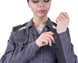 Халат женский ТУРБО SAFETY от механических воздействий и ОПЗ, серый/темно-серый Хал 746