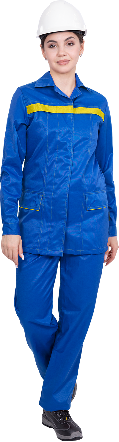 Костюм женский ПРЕМЬЕРА ЛЮКС от механических воздействий и ОПЗ (куртка, брюки), василёк Кос 579